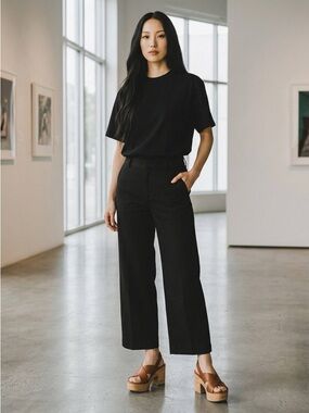 Anthropologie Women Brown Platform Heel Sandals Cork Block Heel Size 9 / 40